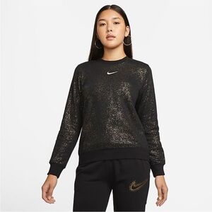 Nike Women's Black and Gold  glitter 2X Sweatshirt